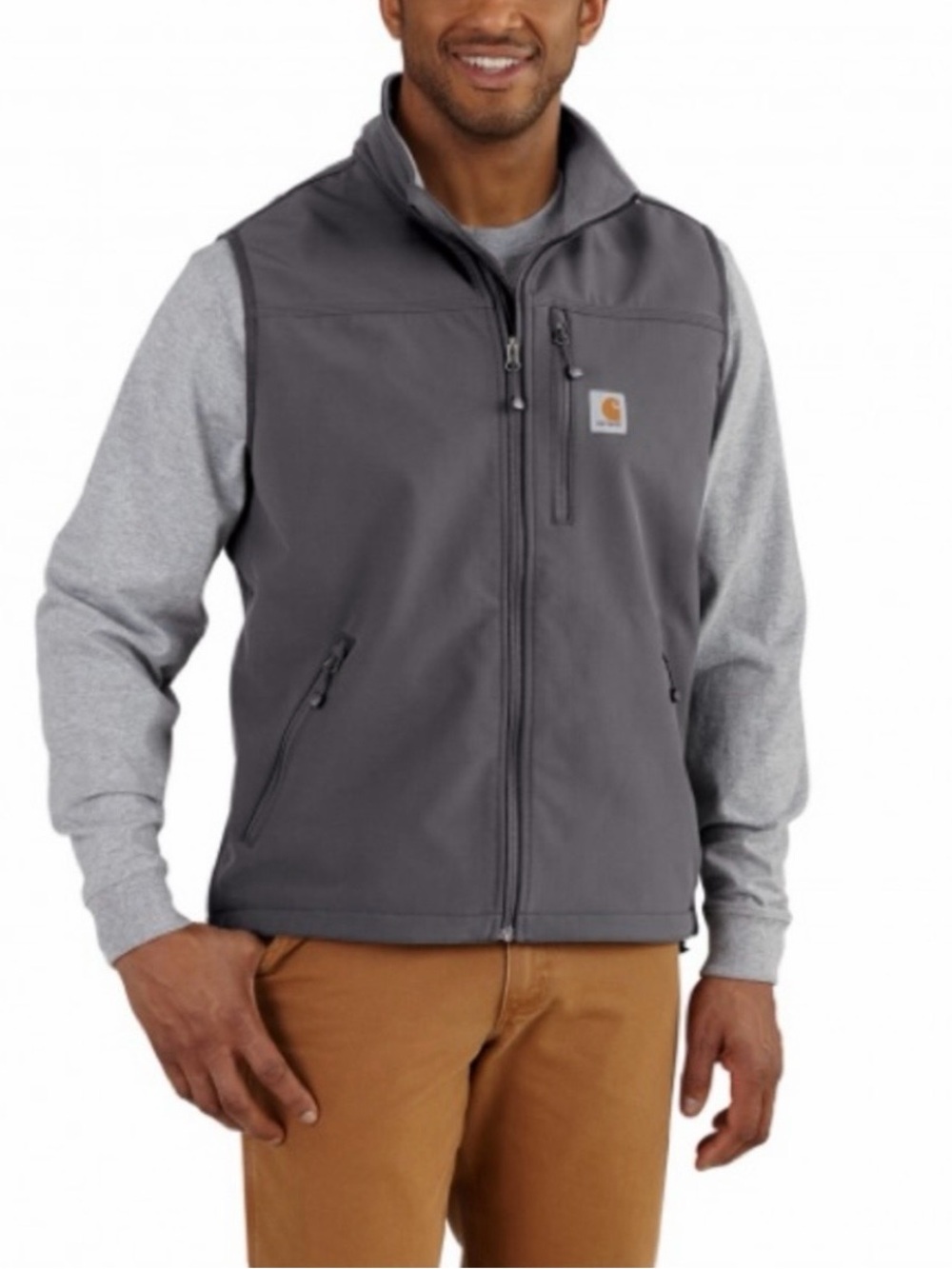 Carhartt Denwood Soft Shell Vest Gray Rain Defender Wind Fighter Large